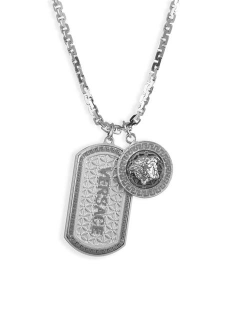 Versace dog tag necklace